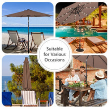 Load image into Gallery viewer, 10FT Patio Solar Umbrella LED Patio Market Steel Tilt W/ Crank Outdoor New-Tan