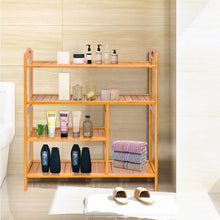 Load image into Gallery viewer, 4 Tiers Multifunction Bamboo Storage Shoe Rack
