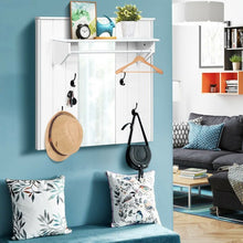Load image into Gallery viewer, Wall Mounted Mirror Coat Hat Rack Storage Shelf