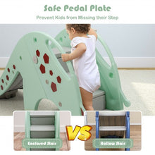 Load image into Gallery viewer, 3 in 1 Kids Climber Slide Play Set with Basketball Hoop-Green