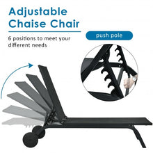 Load image into Gallery viewer, Aluminum Fabric Outdoor Patio Lounge Chair with Adjustable Reclining -Black