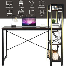 Load image into Gallery viewer, 4 Tier Storage Shelves Computer Desk-Brown