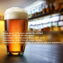 Load image into Gallery viewer, 120 Can Beverage Mini Refrigerator w/ Glass Door