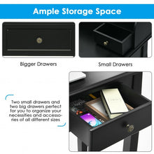 Load image into Gallery viewer, Removable Floating Organizer 2-Tier Mission Home Computer Vanity Desk-Black