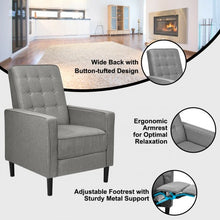 Load image into Gallery viewer, Mid-Century Push Back Recliner Chair -Gray