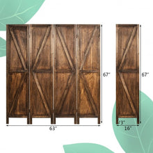 Load image into Gallery viewer, 4 Panels Folding Wooden Room Divider-Brown