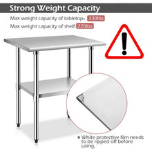 Load image into Gallery viewer, 24" x 30" Stainless Steel Commercial Kitchen Work Prep Table