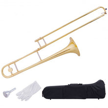 Load image into Gallery viewer, B Flat Trombone Golden Brass with Mouthpiece