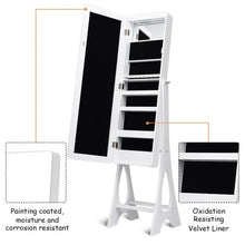 Load image into Gallery viewer, Standing Armoire Organizer Jewelry Cabinet w/ LED -White