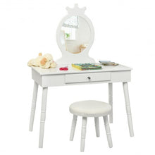 Load image into Gallery viewer, Kids Vanity Makeup Table & Chair Set Make Up Stool-White