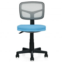 Load image into Gallery viewer, Armless Computer Chair w/Height Adjustment & Breathable Mesh- Home Office-Blue