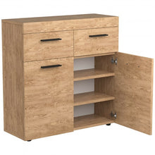 Load image into Gallery viewer, Free Standing Storage Cabinet Floor Cabinet with 2 Drawers Doors and Shelves