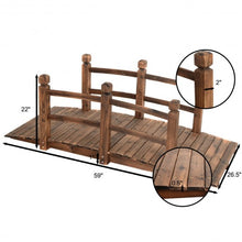 Load image into Gallery viewer, 5' Wooden Garden Bridge Arc Stained Finish Footbridge Decorative