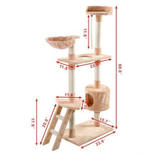 Load image into Gallery viewer, 60" Cat Tree Tower Kitten Hammock Condo-Beige