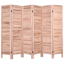 Load image into Gallery viewer, 6 Panels Classic Venetian Wooden Slat Room Screen-Brown