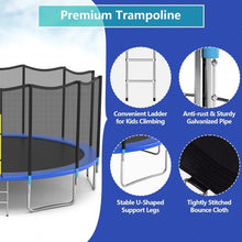 Load image into Gallery viewer, 16' Outdoor Combo Bounce Trampoline Combo with Safety Enclosure Net Spring Pad and Ladder