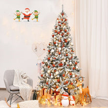 Load image into Gallery viewer, Pre-Lit Premium Snow Flocked Hinged Artificial Christmas Tree-9'