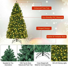 Load image into Gallery viewer, 7 Ft PVC Artificial Christmas Tree with LED Lights