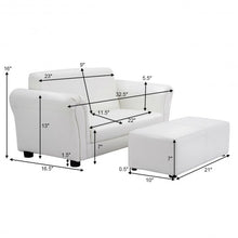 Load image into Gallery viewer, Soft Kids Double Sofa with Ottoman-White