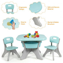Load image into Gallery viewer, Children Kids Activity Table & Chair Set Play Furniture W/Storage-Blue