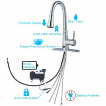 Load image into Gallery viewer, Pull-down Single Handle Dual Spray Chrome Kitchen Faucet
