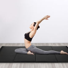 Load image into Gallery viewer, 4'x8'x2" Folding Panel Gym Fitness Gymnastics Mat-Black