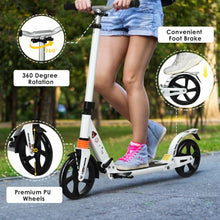Load image into Gallery viewer, Folding Aluminium Adjustable Kick Scooter with Shoulder Strap-White