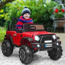 Load image into Gallery viewer, 12V Kids Spring Suspension Ride On Truck-Red