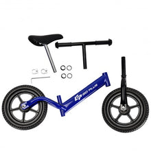 Load image into Gallery viewer, Black/Pink/Blue 12" Balance Kids No-Pedal Learning Bicycle -Blue