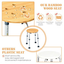 Load image into Gallery viewer, Slip-Resistant Rubber Tip Bamboo Bath Seat Shower Chair