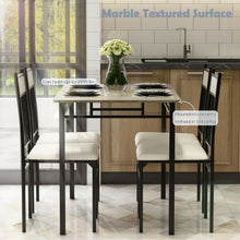 Load image into Gallery viewer, 5 Piece Faux Marble Dining Set Table