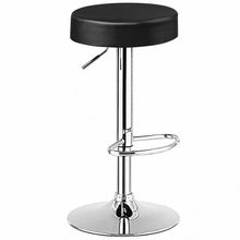 Load image into Gallery viewer, 1 PC Round Bar Stool Adjustable Swivel Pub Chair-Black