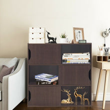 Load image into Gallery viewer, 3-cube Bookcase Cabinet with Humanized Grooved Handles