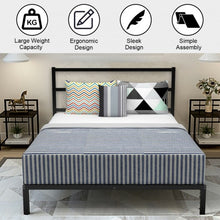 Load image into Gallery viewer, Queen Size Metal Bed Platform Frame with Headboard