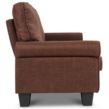 Load image into Gallery viewer, Home Living Room Upholstered Curved Armrest Fabric Sofa-Brown