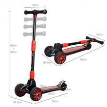 Load image into Gallery viewer, Adjustable Height Folding Aluminum Kids Kick Scooter-Black