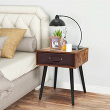 Load image into Gallery viewer, Mid-Century End Accent Bedside Table-Brown