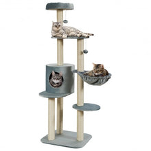 Load image into Gallery viewer, 56.5" Multi-Level Cat Tree Kitten Climbing Tower-Gray