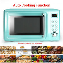 Load image into Gallery viewer, 700W Glass Turntable Retro Countertop Microwave Oven-Green
