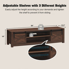 Load image into Gallery viewer, 65" Flat Sliding Barn Door TV Stand-Brown
