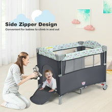 Load image into Gallery viewer, 5-in-1 Portable Baby Beside Sleeper Bassinet Crib Playard w/Diaper Changer-Gray