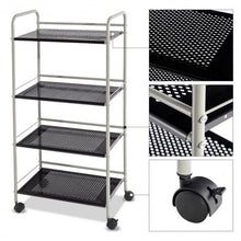 Load image into Gallery viewer, 4 Tiers Rolling Cart Storage Display Rack