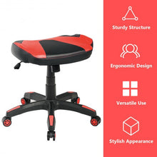 Load image into Gallery viewer, Multi-Use Footrest Swivel Height Adjustable Gaming Ottoman Footstool Chair-Red