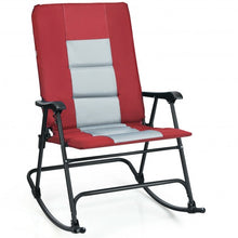 Load image into Gallery viewer, Foldable Rocking Padded Portable Camping Chair with Backrest and Armrest -Red