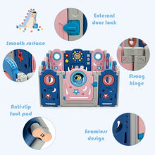 Load image into Gallery viewer, 16-Panel Foldable Baby Safety Play Center with Lockable Gate