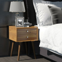 Load image into Gallery viewer, Wooden Nightstand Mid-Century End Side Table with 2 Storage Drawers-Natural