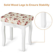 Load image into Gallery viewer, White Cushioned Vanity Stool Piano Seat