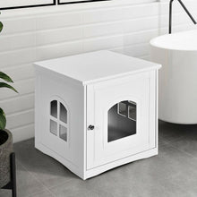 Load image into Gallery viewer, Side Table Nightstand Decorative Cat House-White