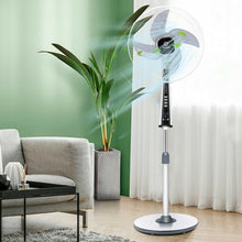 Load image into Gallery viewer, 15" 4 Blades 3-Speed Height Adjustable Remote Control Pedestal Fan