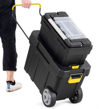 Load image into Gallery viewer, 2-in-1 Rolling Tool Box Set Mobile Tool Chest Storage Organizer Portable Black